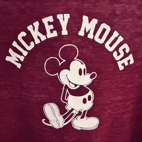 Mickey Mouse Disney dark red distressed juniors lightweight sweatshirt XL hoodie - Picture 2 of 12